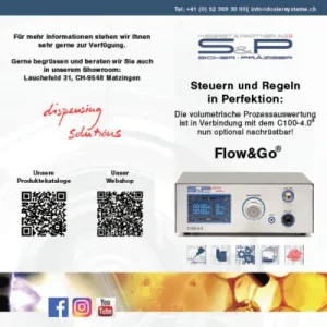 Maximieren Sie die Präzision und Effizienz Ihrer Steuerungsprozesse mit dem neuen Upgrade für Flo&Go®. Die volumetrische Prozessauswertung ist jetzt optional für den C100-4.0® erhältlich und bietet Ihnen noch mehr Möglichkeiten zur Optimierung Ihrer Anwendungen.